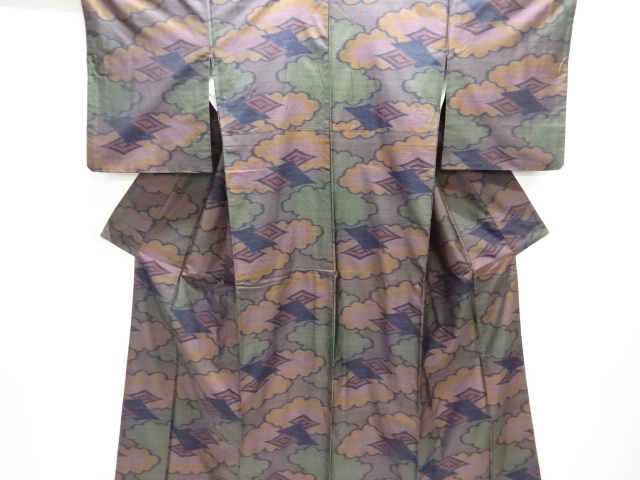JAPANESE KIMONO / DORO OSHIMA TSUMUGI / WOVEN RHOMBUS